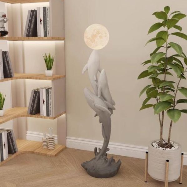 Đèn Sàn Mô Phỏng 3 Cá Voi Lớn Nghệ Thuật Làm Quà Tặng Tân Gia, Phong Thuỷ