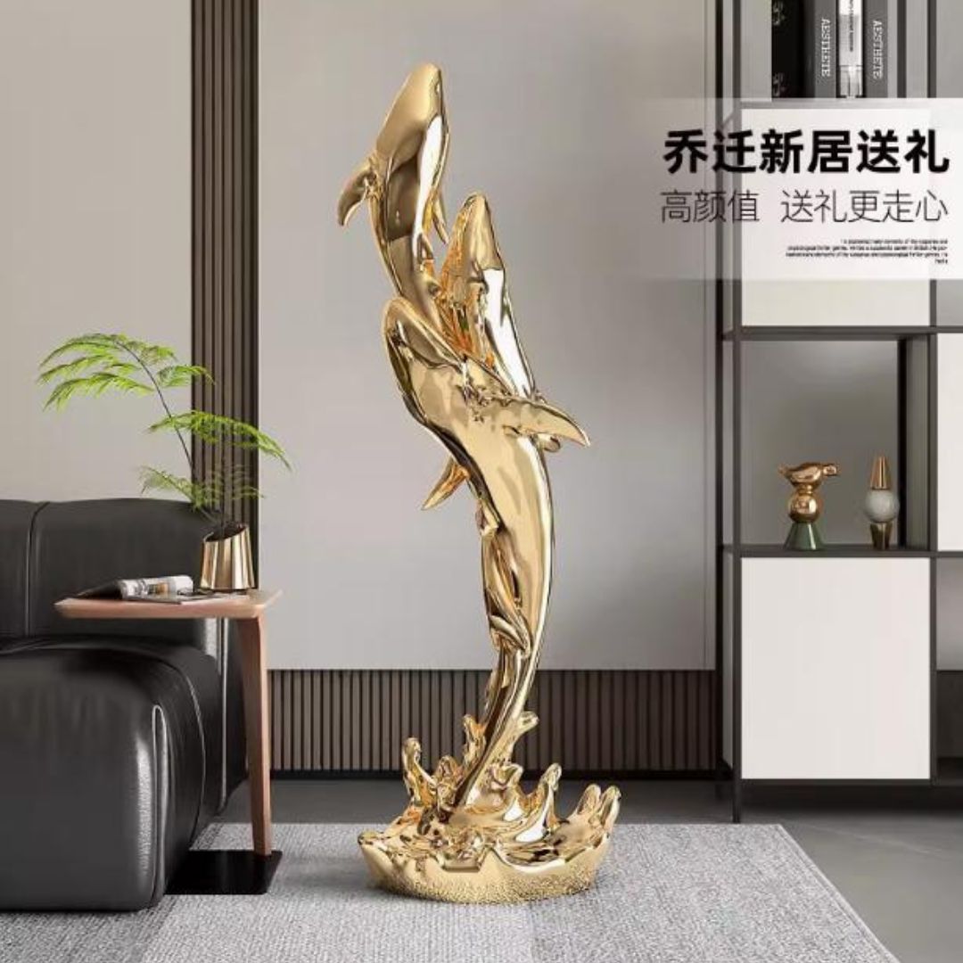 Đèn Sàn Mô Phỏng 3 Cá Voi Lớn Nghệ Thuật Làm Quà Tặng Tân Gia, Phong Thuỷ