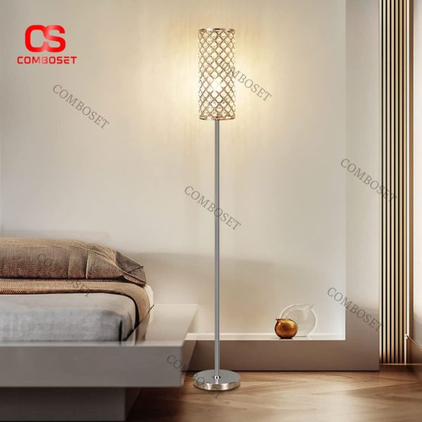 Đèn Sàn Sắt Mạ Vàng Pha Lê Nghệ Thuật Phong Cách Thượng Lưu Decor Phòng Khách Phòng Ngủ