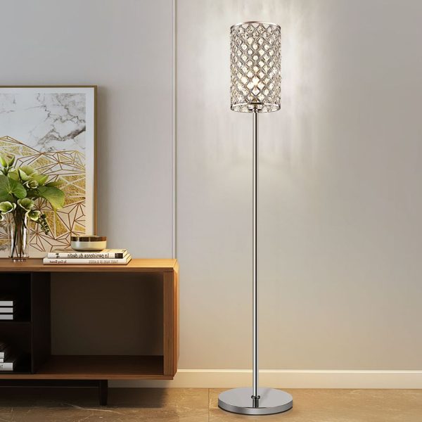 Đèn Sàn Sắt Mạ Vàng Pha Lê Nghệ Thuật Phong Cách Thượng Lưu Decor Phòng Khách Phòng Ngủ