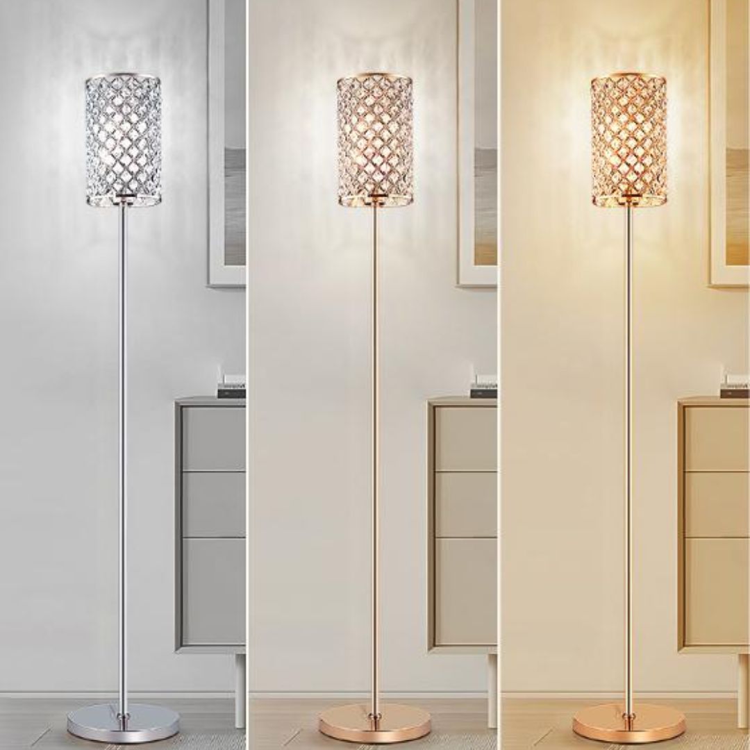 Đèn Sàn Sắt Mạ Vàng Pha Lê Nghệ Thuật Phong Cách Thượng Lưu Decor Phòng Khách Phòng Ngủ