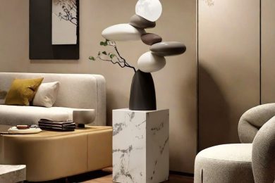 Đèn Sàn Tháp Đá Nghệ Thuật Cải Thiện Phong Thủy Nhà Cửa Một Cách Tinh Tế