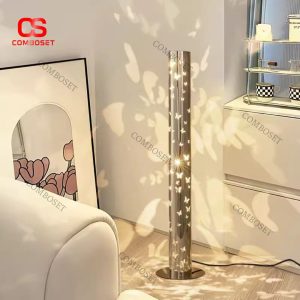 Đèn Sàn Thép Điêu Khắc Bướm Nhỏ Xinh Phản Quang Ánh Sáng Huyền Ảo Decor Phòng Khách