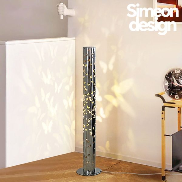 Đèn Sàn Thép Điêu Khắc Bướm Nhỏ Xinh Phản Quang Ánh Sáng Huyền Ảo Decor Phòng Khách