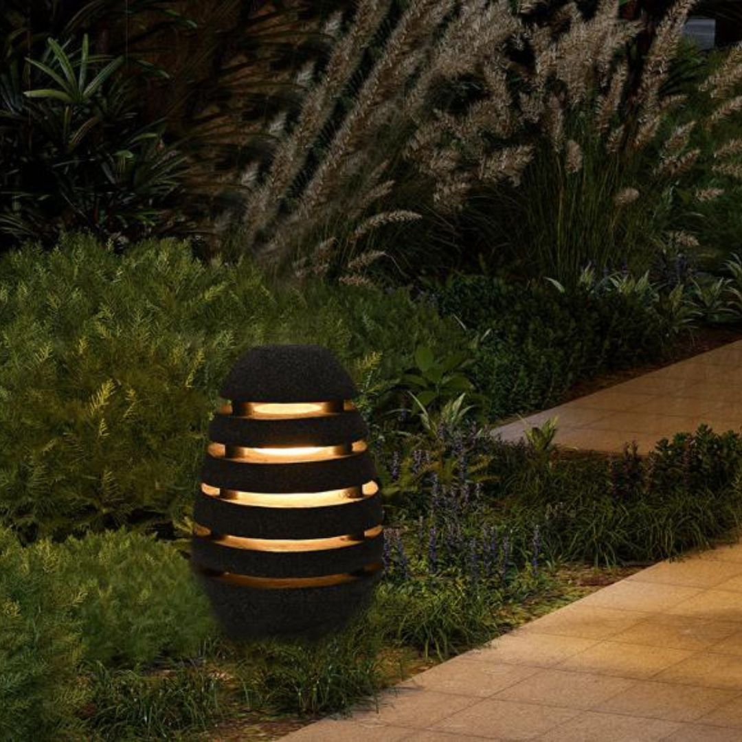 Đèn Sân Vườn Hình Quả Trứng Mô Phỏng Đá Chống Nước Decor Bãi Cỏ, Lối Đi Ban Công