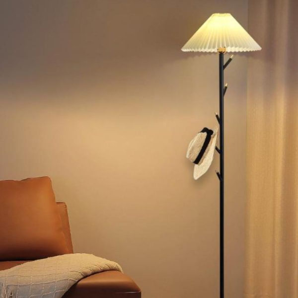 Đèn Sàn Xếp Ly Kết Hợp Móc Treo Đồ Tiện Lợi Cho Phòng Khách, Phòng Ngủ Retro Mỹ