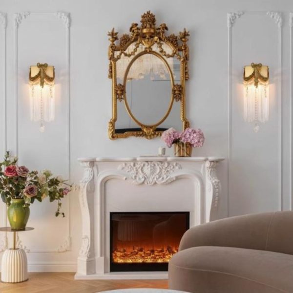Đèn Tường Đồng Pha Lê Hoàng Gia Vintage Phong Cách Pháp Decor Phòng Khách Sang Trọng