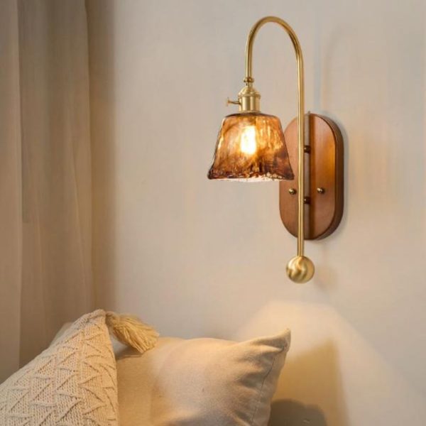 Đèn Tường Gỗ Cổ Điển Vintage Decor Phòng Khách Phòng Ngủ Ánh Sáng Ấm