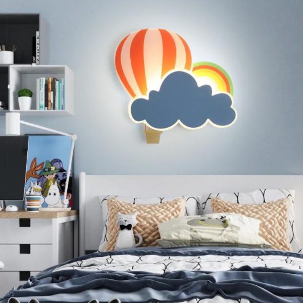 Đèn Tường Hình Khinh Khí Cầu Màu Sắc Hoạt Hình Decor Phòng Ngủ Cho Bé 2 Chế Độ Sáng