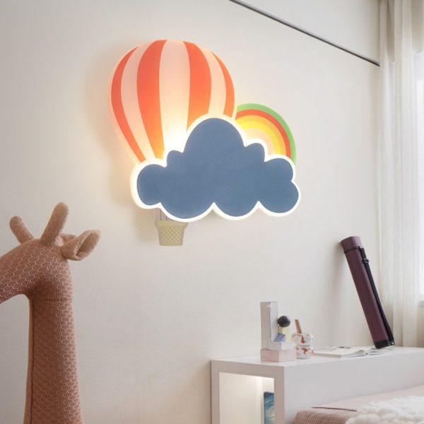 Đèn Tường Hình Khinh Khí Cầu Màu Sắc Hoạt Hình Decor Phòng Ngủ Cho Bé 2 Chế Độ Sáng