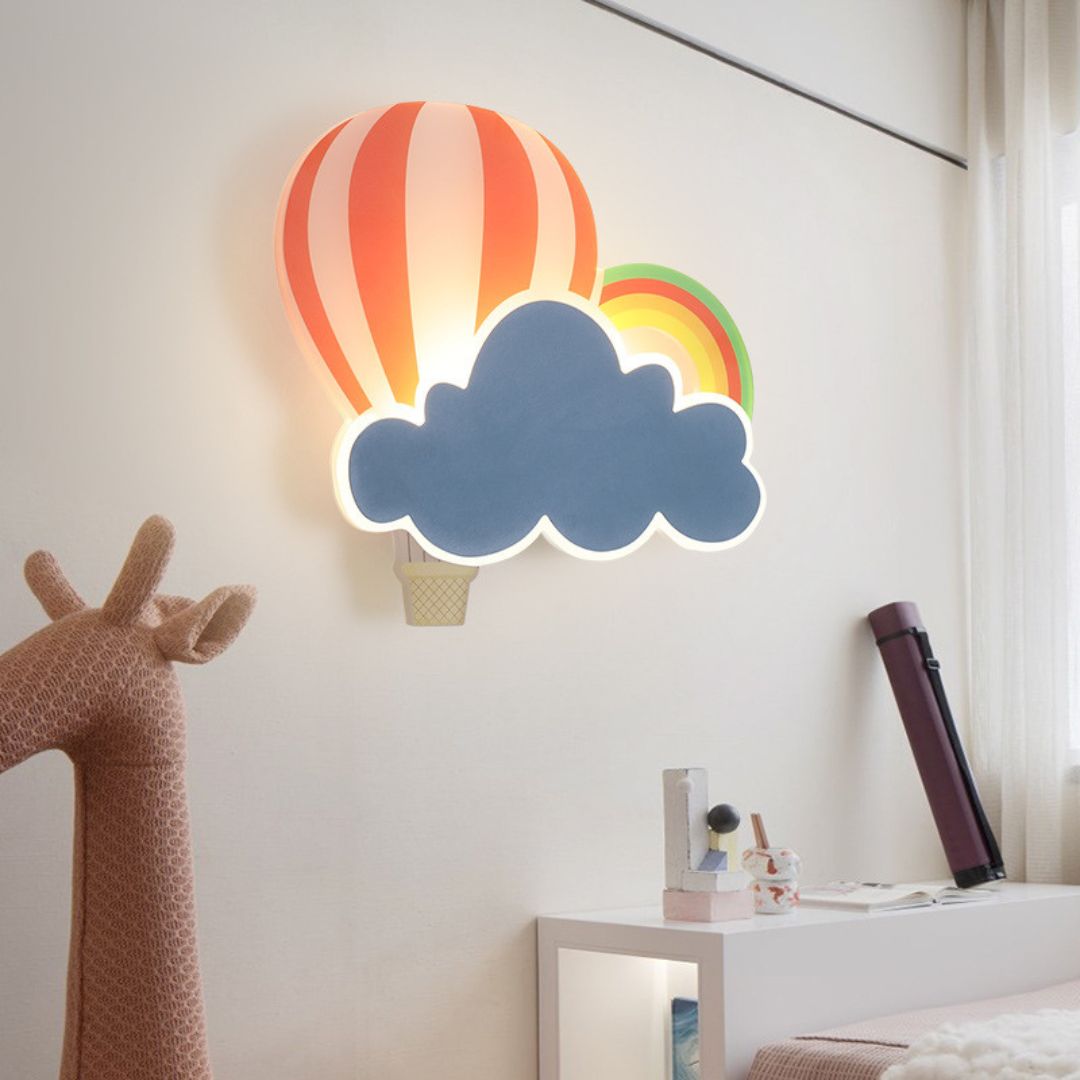 Đèn Tường Hình Khinh Khí Cầu Màu Sắc Hoạt Hình Decor Phòng Ngủ Cho Bé 2 Chế Độ Sáng