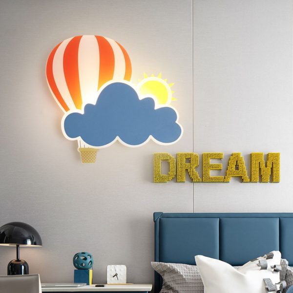 Đèn Tường Hình Khinh Khí Cầu Màu Sắc Hoạt Hình Decor Phòng Ngủ Cho Bé 2 Chế Độ Sáng