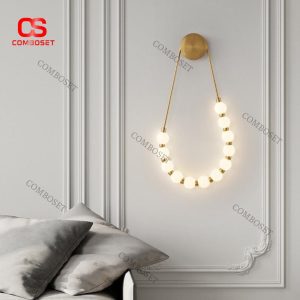 Đèn Tường Mô Phỏng Chuỗi Hạt Acrylic Độc Đáo Decor Phòng Ngủ, Phòng Khách Thiết Kế Ý