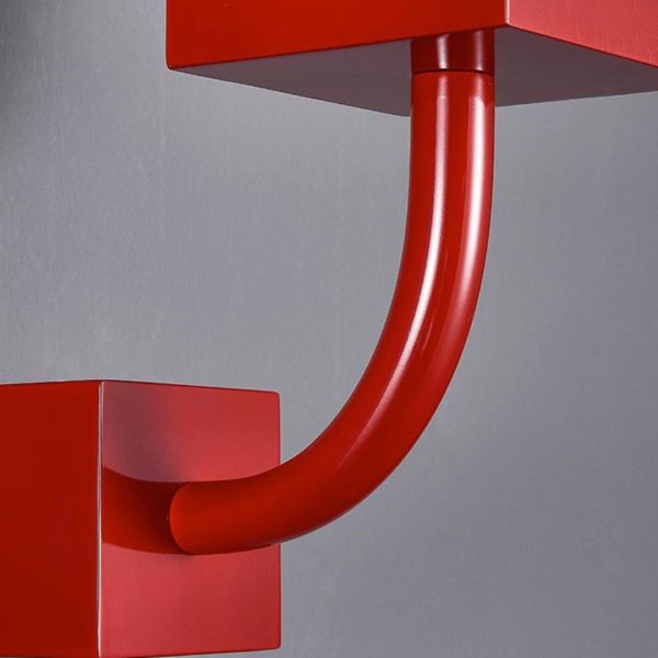 Đèn Tường Sắt Bauhaus Màu Đỏ Nổi Bật Decor Lối Đi Hành Lang Nghệ Thuật