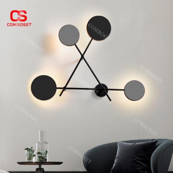 Đèn Tường Sắt Hình Tam Giác 4 Chao Đèn Hình Học Hiện Đại Decor Phòng Khách Phòng Ngủ