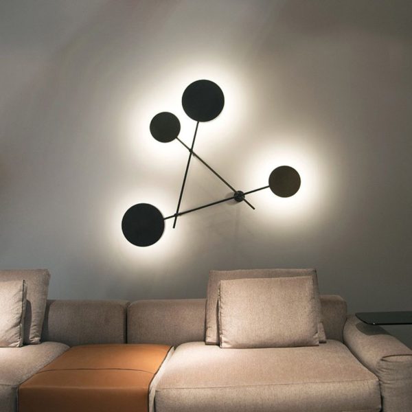 Đèn Tường Sắt Hình Tam Giác 4 Chao Đèn Hình Học Hiện Đại Decor Phòng Khách Phòng Ngủ