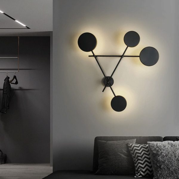 Đèn Tường Sắt Hình Tam Giác 4 Chao Đèn Hình Học Hiện Đại Decor Phòng Khách Phòng Ngủ