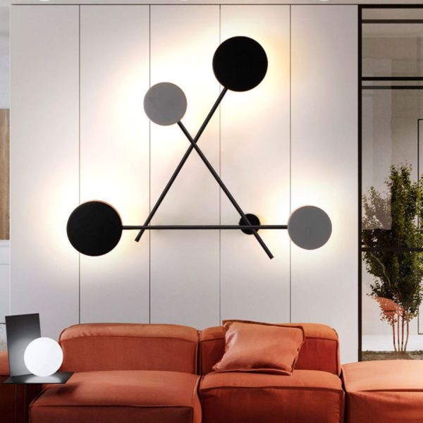 Đèn Tường Sắt Hình Tam Giác 4 Chao Đèn Hình Học Hiện Đại Decor Phòng Khách Phòng Ngủ