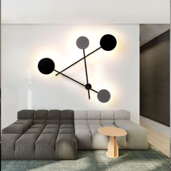 Đèn Tường Sắt Hình Tam Giác 4 Chao Đèn Hình Học Hiện Đại Decor Phòng Khách Phòng Ngủ