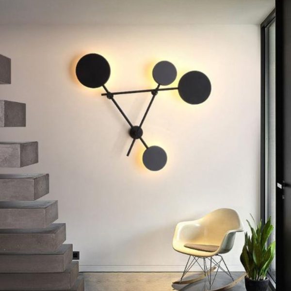 Đèn Tường Sắt Hình Tam Giác 4 Chao Đèn Hình Học Hiện Đại Decor Phòng Khách Phòng Ngủ