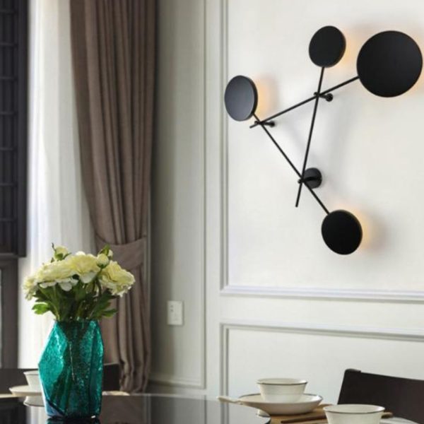 Đèn Tường Sắt Hình Tam Giác 4 Chao Đèn Hình Học Hiện Đại Decor Phòng Khách Phòng Ngủ
