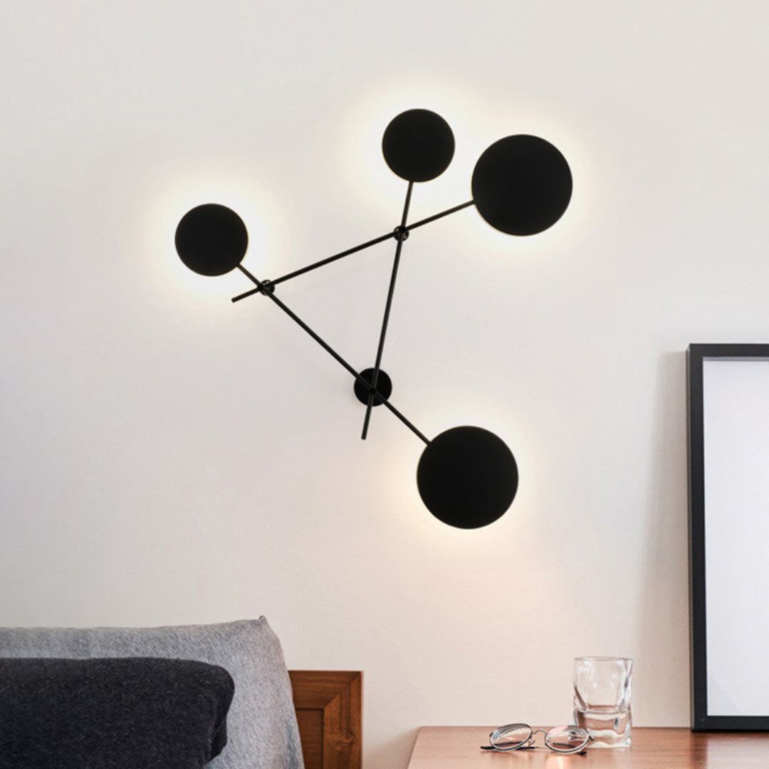 Đèn Tường Sắt Hình Tam Giác 4 Chao Đèn Hình Học Hiện Đại Decor Phòng Khách Phòng Ngủ
