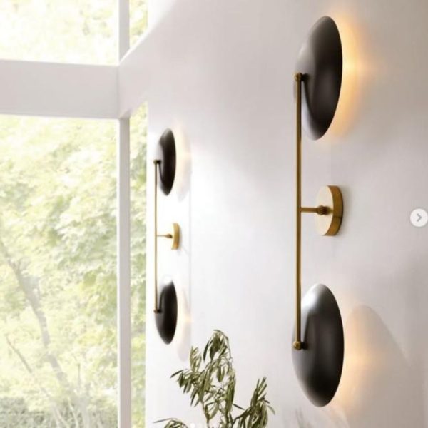 Đèn Tường Sắt Vàng Đen Nghệ Thuật Hình Học Decor Phòng Khách Sang Trọng