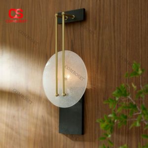 Đèn Tường Tròn Thuỷ Tinh Đồng Thau Sang Trọng Decor Phòng Khách Hiện Đại