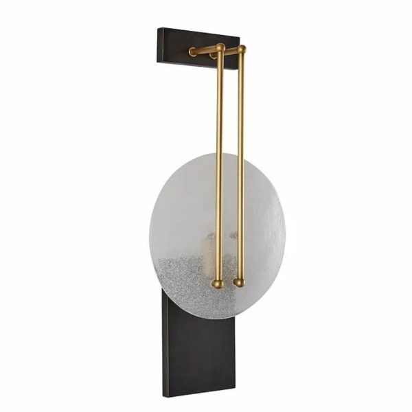 Đèn Tường Tròn Thuỷ Tinh Đồng Thau Sang Trọng Decor Phòng Khách Hiện Đại