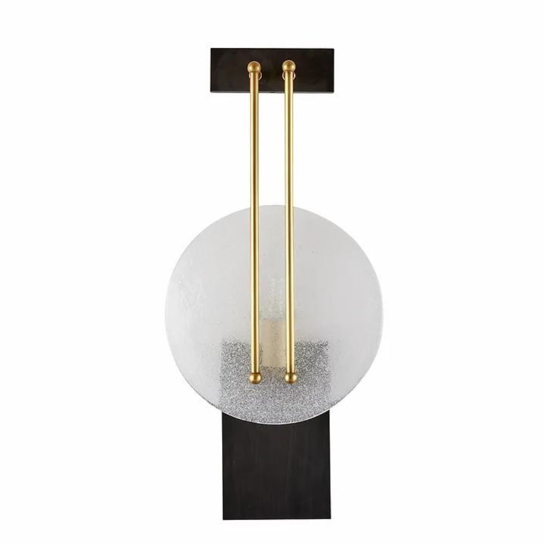 Đèn Tường Tròn Thuỷ Tinh Đồng Thau Sang Trọng Decor Phòng Khách Hiện Đại