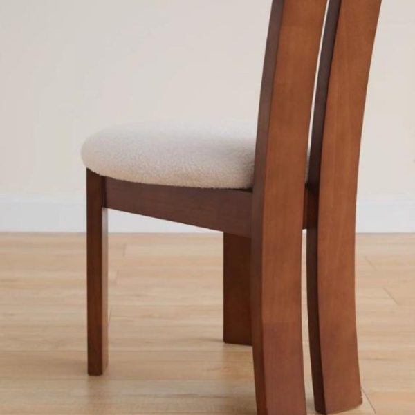 Ghế Ăn Gỗ Cổ Điển Vải Lông Cừu Thiết Kế Hình Tròn Độc Đáo Decor Phòng Khách, Phòng Bếp Màu Sắc