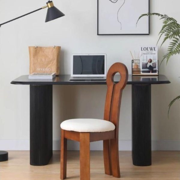 Ghế Ăn Gỗ Cổ Điển Vải Lông Cừu Thiết Kế Hình Tròn Độc Đáo Decor Phòng Khách, Phòng Bếp Màu Sắc