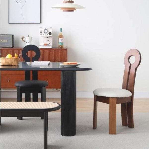 Ghế Ăn Gỗ Cổ Điển Vải Lông Cừu Thiết Kế Hình Tròn Độc Đáo Decor Phòng Khách, Phòng Bếp Màu Sắc