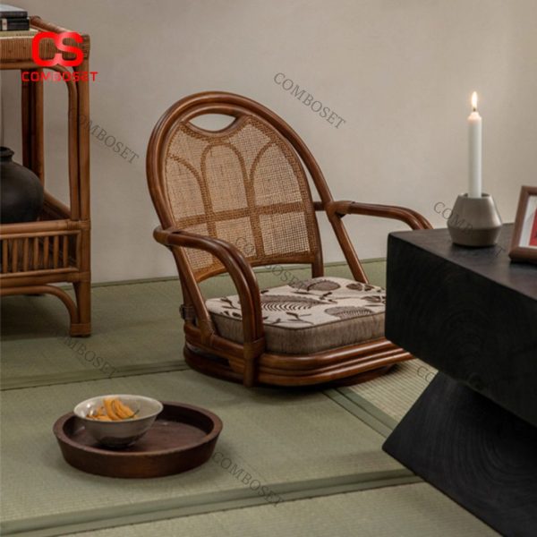 Ghế Bệt Mây Tre Đan Tự Nhiên Phong Cách Hoài Cổ Trang Trí Phòng Trà, Phòng Tiếp Khách