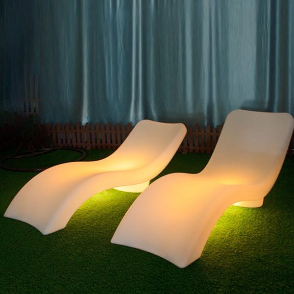 Ghế Dài Đèn LED Phát Sáng Chuyển Động 16 Màu Sắc Decor Hồ Bơi, Resort Khách Sạn Sang Trọng