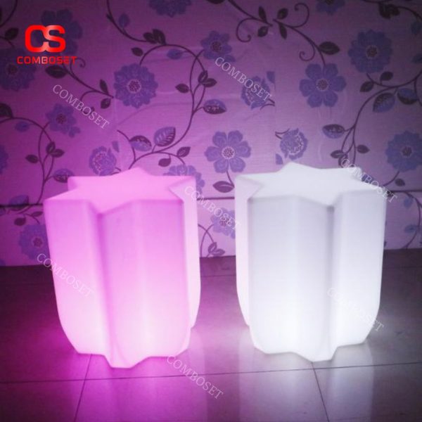 Ghế Đèn LED Hình Lục Giác Dạ Quang Phát Sáng Chống Thấm Trang Trí Quán Bar, Cafe Lung Linh