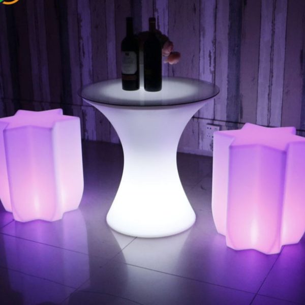 Ghế Đèn LED Hình Lục Giác Dạ Quang Phát Sáng Chống Thấm Trang Trí Quán Bar, Cafe Lung Linh