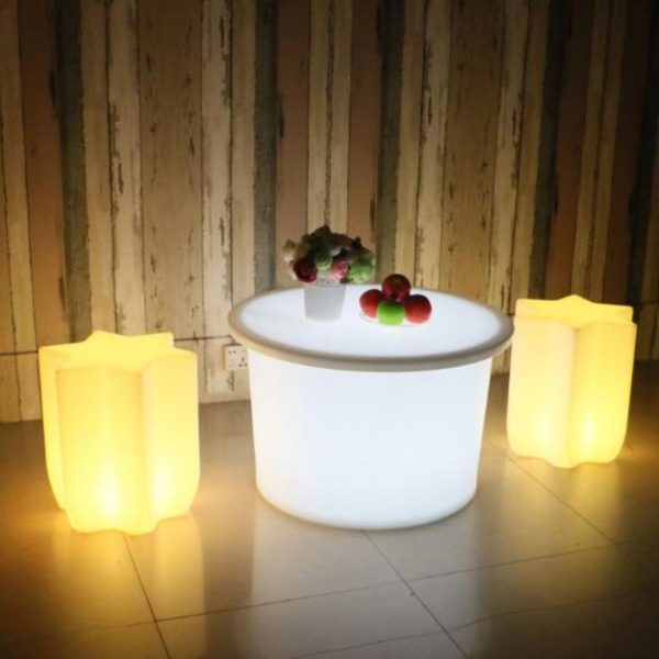 Ghế Đèn LED Hình Lục Giác Dạ Quang Phát Sáng Chống Thấm Trang Trí Quán Bar, Cafe Lung Linh