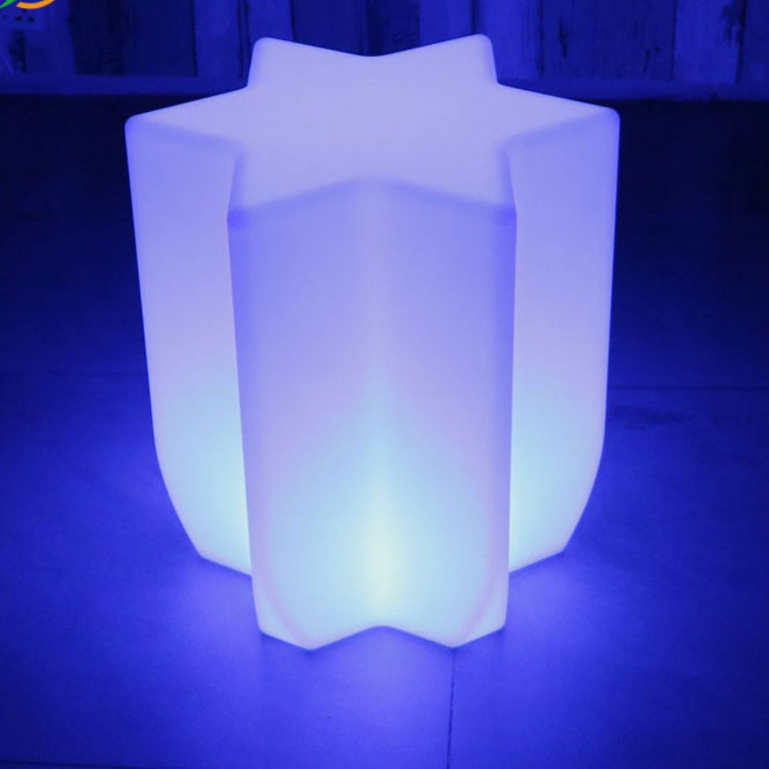 Ghế Đèn LED Hình Lục Giác Dạ Quang Phát Sáng Chống Thấm Trang Trí Quán Bar, Cafe Lung Linh