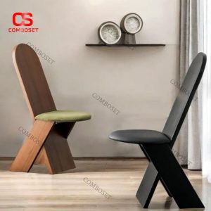 Ghế Gỗ Tựa Lưng Retro Thiết Kế Đơn Giản Trang Trí Bàn Cafe, Phòng Bếp Cá Tính