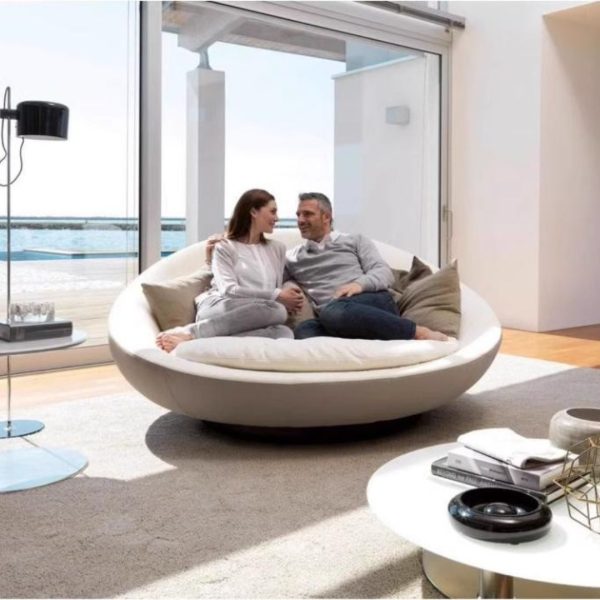 Ghế Sofa Xoay 360 Độ Liền Bàn Cafe Nhỏ Decor Phòng Khách Phòng Ngủ Hiện Đại