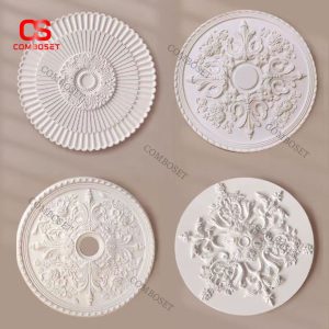 Khung Chân Đèn Ốp Trần Tròn Chạm Khắc Tinh Xảo Phong Cách Sang Trọng Pháp