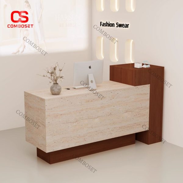 Bàn Gỗ Quầy Thu Ngân Cửa Hàng Thời Trang, Khách Sạn, Nhà Hàng Nhiều Màu, Nhiều Ngăn Sang Trọng