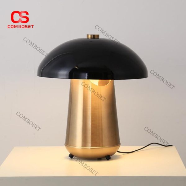 Đèn Bàn Cây Nấm Sắt Mạ Vàng Tối Giản Sang Trọng Nhiều Màu Sắc Trang Trí Phòng Khách, Quà Tặng