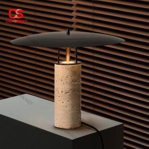 Đèn Bàn Đá Cẩm Thạch Vàng Sang Trọng Cổ Điển Phong Cách Châu Âu Decor Bàn Làm Việc