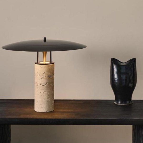 Đèn Bàn Đá Cẩm Thạch Vàng Sang Trọng Cổ Điển Phong Cách Châu Âu Decor Bàn Làm Việc