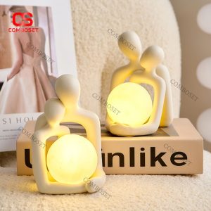 Đèn Bàn Gốm Cặp Đôi Lãng Mạn Nghệ Thuật Trang Trí Phòng Ngủ Làm Quà Tặng Ý Nghĩa