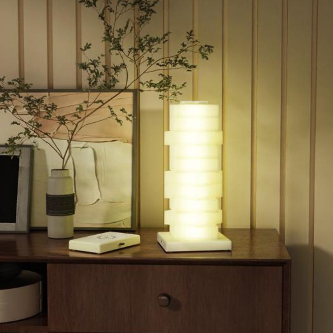 Đèn Bàn Hình Học Lắp Ráp Xoay 360 Độ, Chuyển Màu Đa Dạng, Sạc Không Dây Làm Đèn Ngủ Độc Đáo