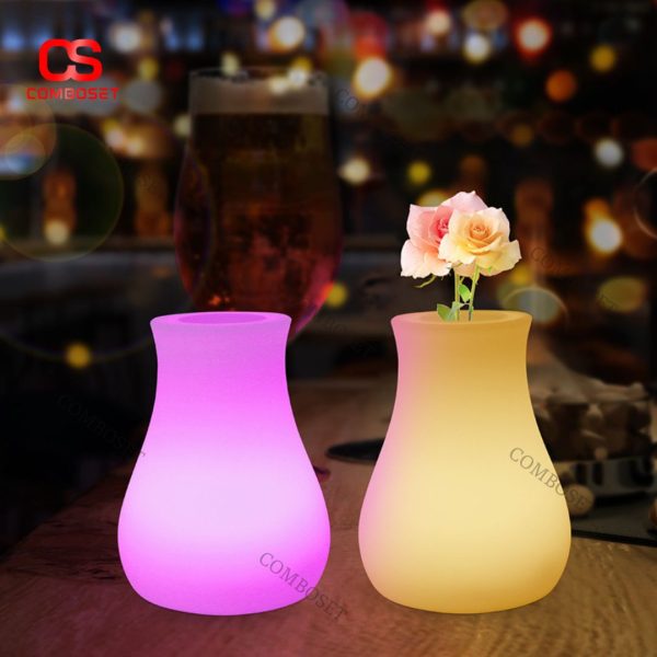 Đèn Bàn Lọ Hoa Thông Minh Chuyển Đổi Màu Bằng Giọng Nói, Nhiều Chế Độ Màu Sáng Hiện Đại