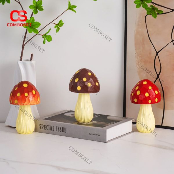 Đèn Bàn Nấm Đỏ Tích Hợp Dây Sạc USB Nhỏ Xinh Decor Bàn Học, Phòng Ngủ Dễ Thương